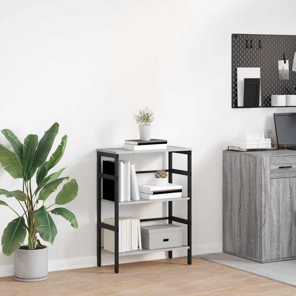 vidaXL Bookshelf 2-Tier 60 x 29.5 x 81 cm Engineered Wood Grey Sonoma 1