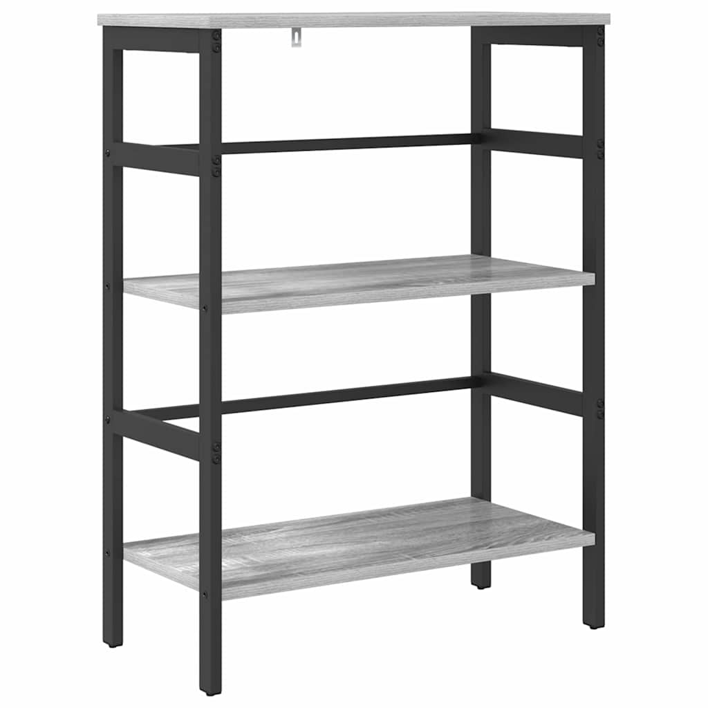 vidaXL Bookshelf 2-Tier 60 x 29.5 x 81 cm Engineered Wood Grey Sonoma 2