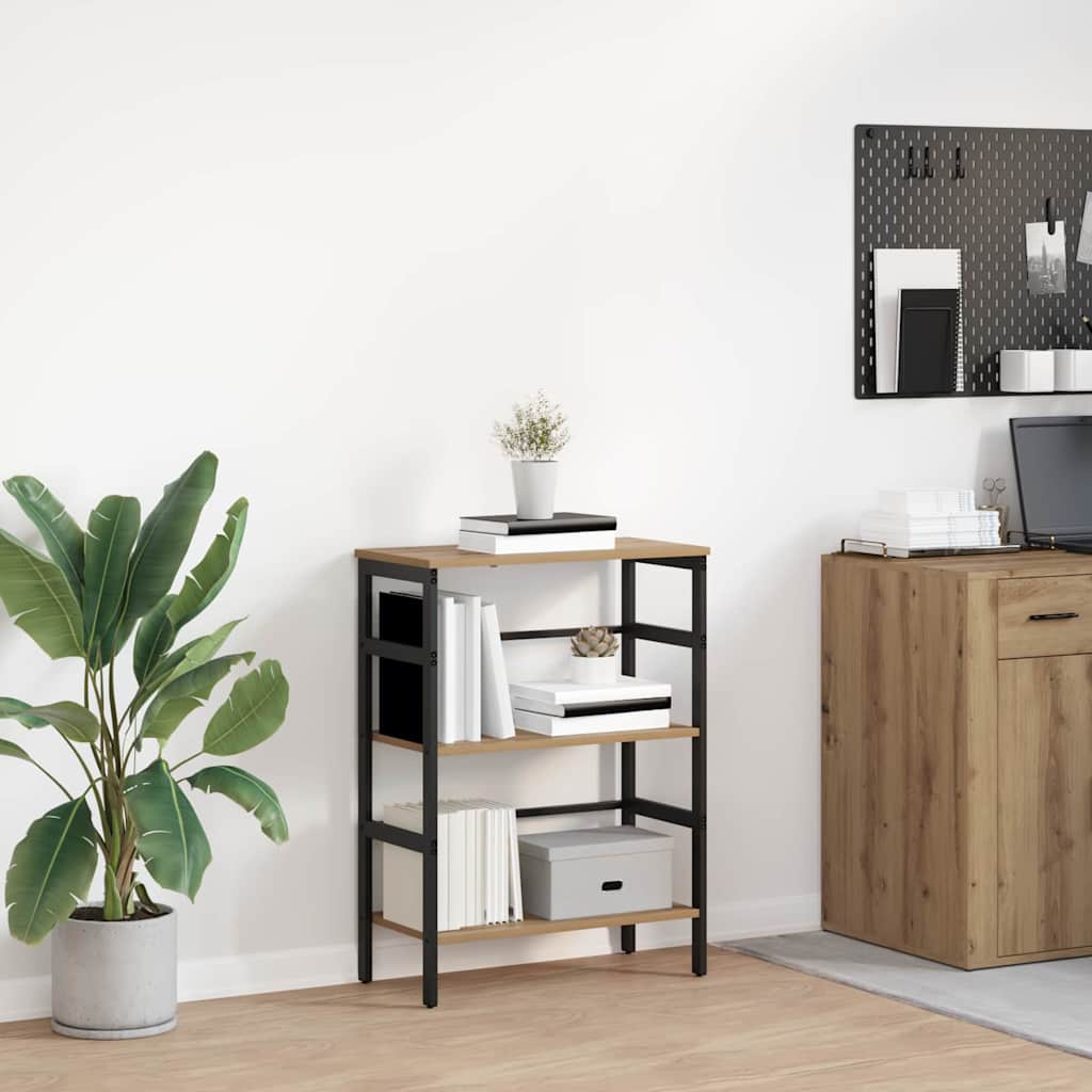 vidaXL Bookshelf 2-Tier 60 x 29.5 x 81 cm Engineered Wood Artisan Oak 1