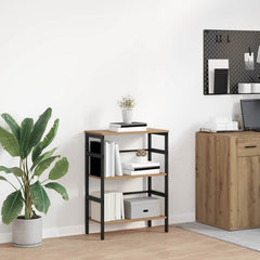 vidaXL Bookshelf 2-Tier 60 x 29.5 x 81 cm Engineered Wood Artisan Oak 1