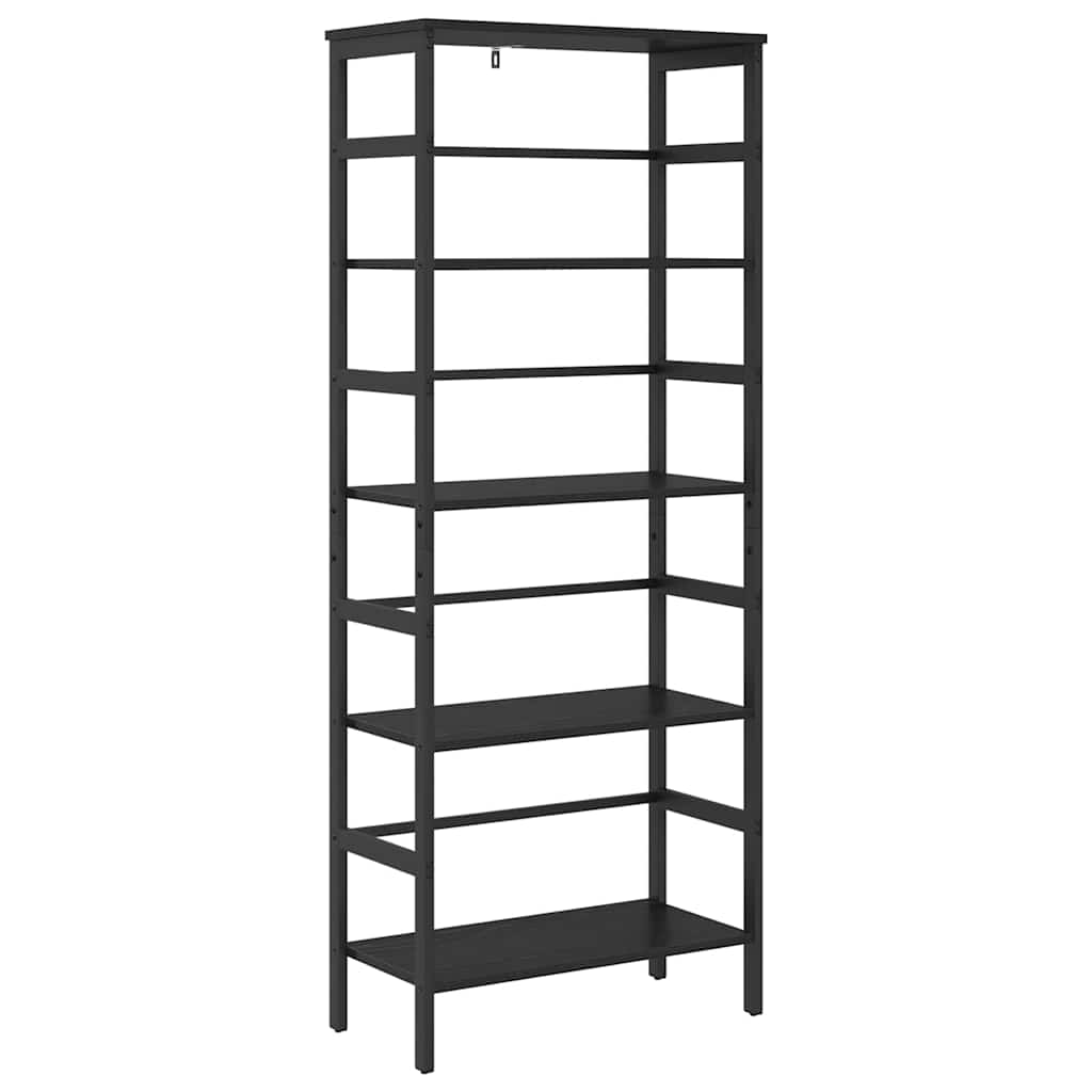Bookshelf 2-Tier Engineered Wood Width 60 cm Black oak 149 cm