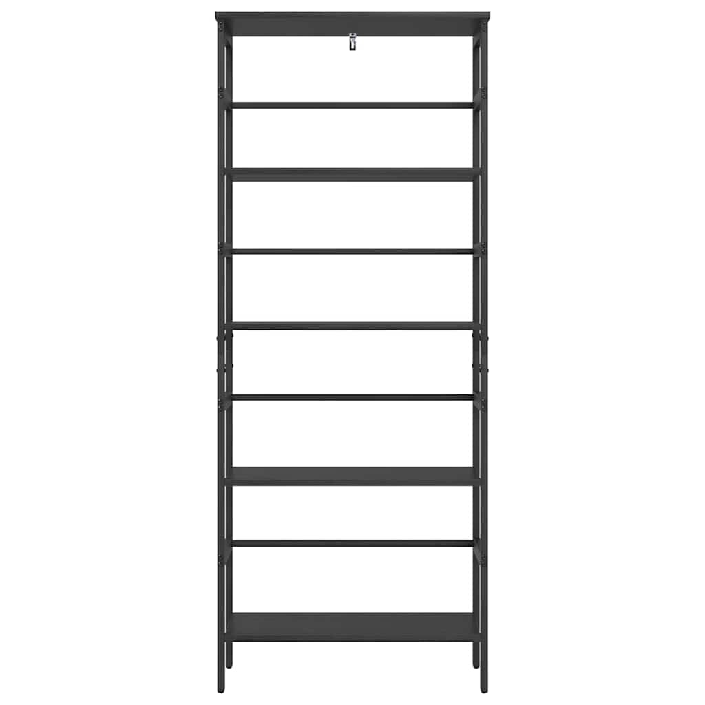 vidaXL Bookshelf 4-Tier 60 x 29.5 x 149 cm Engineered Wood Black Oak 5