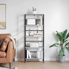 vidaXL Bookshelf 4-Tier 60 x 29.5 x 149 cm Engineered Wood Grey Sonoma 4