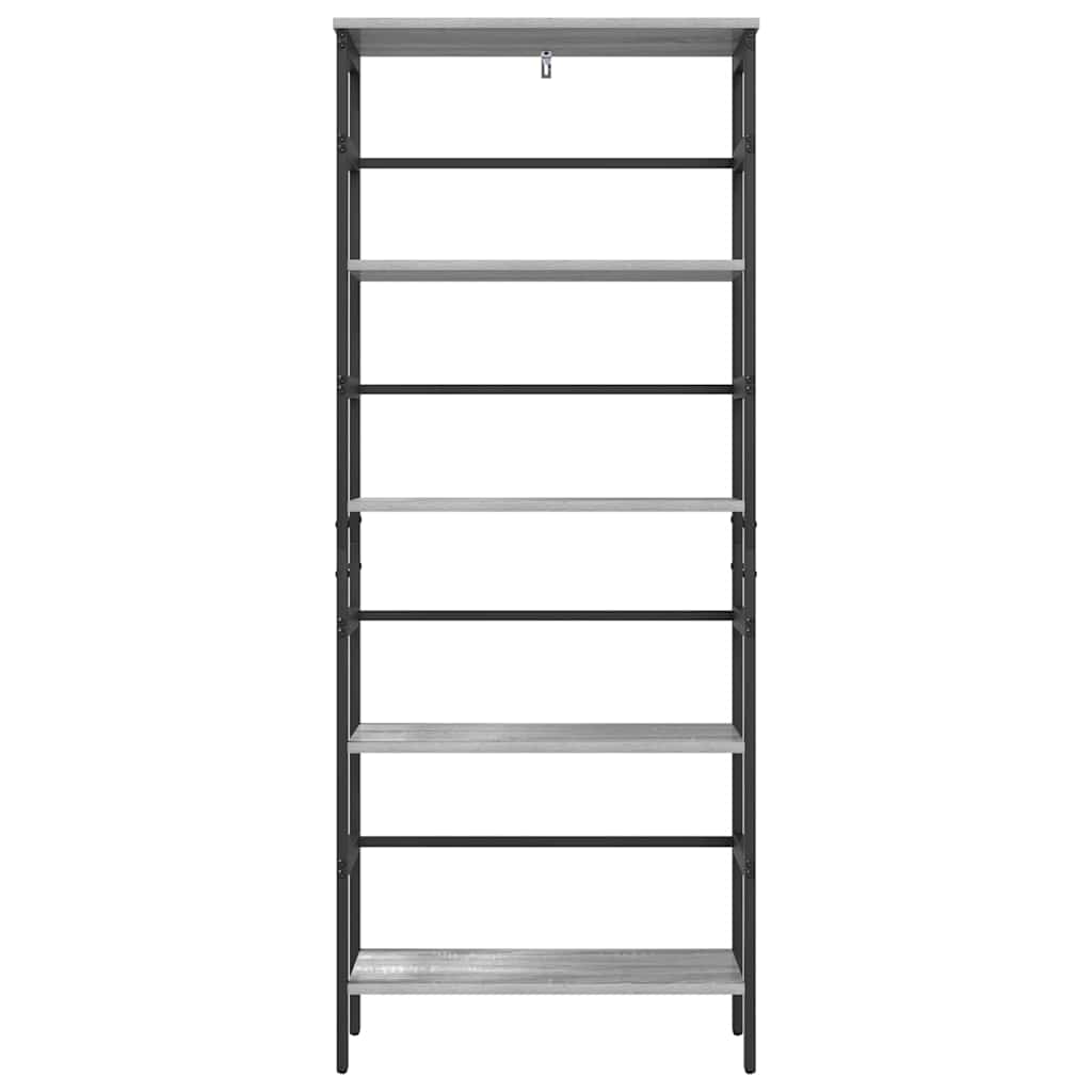 vidaXL Bookshelf 4-Tier 60 x 29.5 x 149 cm Engineered Wood Grey Sonoma 5