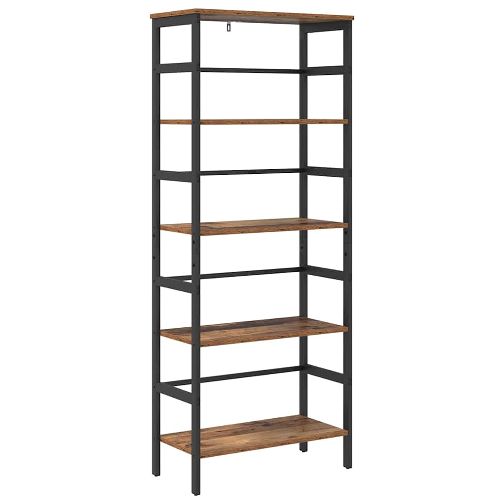 Bookshelf 2-Tier Engineered Wood Width 60 cm Old wood 149 cm