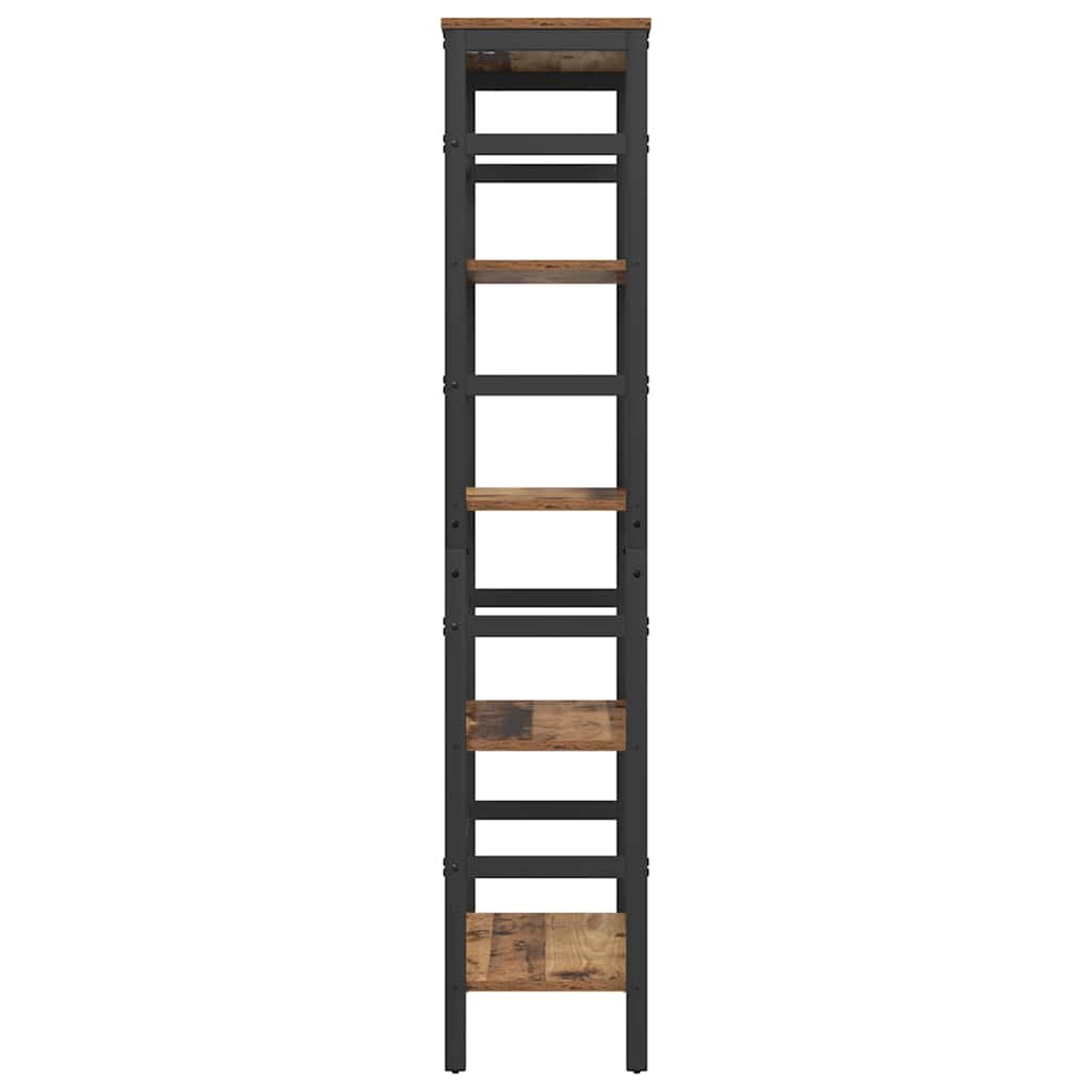 vidaXL Bookshelf 4-Tier 60 x 29.5 x 149 cm Engineered Wood Old Wood 6