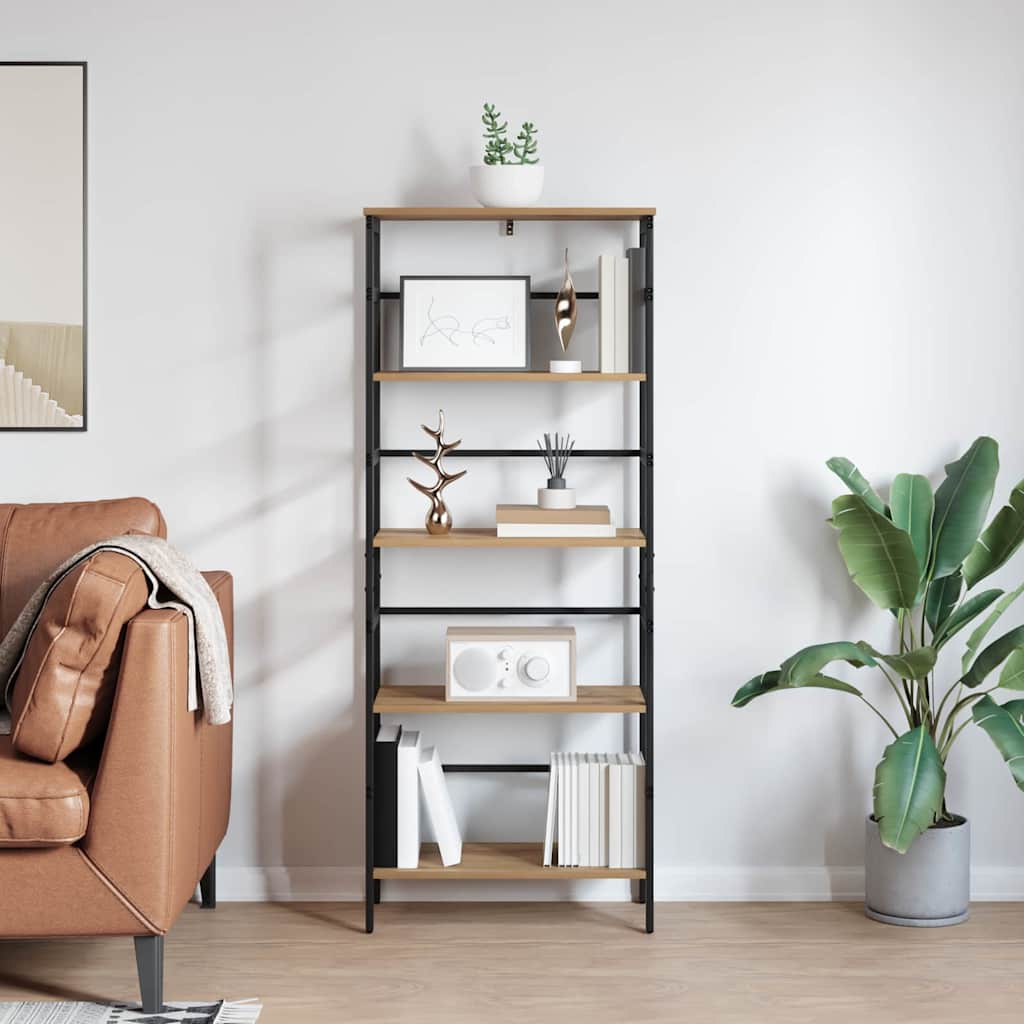 vidaXL Bookshelf 4-Tier 60 x 29.5 x 149 cm Engineered Wood Artisan Oak 4