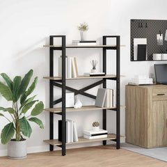 Bookshelf 4-Tier Engineered Wood 100 x 33.5 x 140 cm Sonoma oak