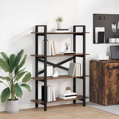 Bookshelf 4-Tier Engineered Wood 100 x 33.5 x 140 cm Smoked oak