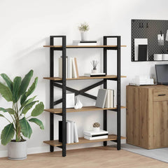 Bookshelf 4-Tier Engineered Wood 100 x 33.5 x 140 cm Artisan oak
