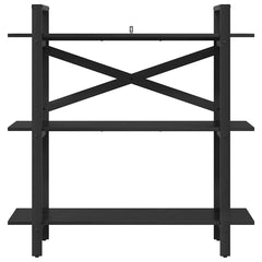 vidaXL Bookshelf 3-Tier 100 x 33.5 x 102 cm Engineered Wood Black Oak 5