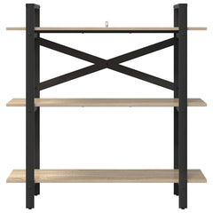 vidaXL Bookshelf 3-Tier 100 x 33.5 x 102 cm Engineered Wood Sonoma Oak 5