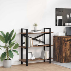 vidaXL Bookshelf 3-Tier 100 x 33.5 x 102 cm Engineered Wood Smoked Oak 1