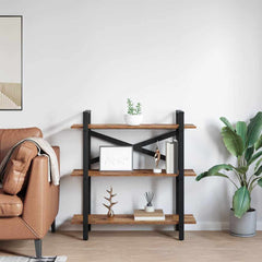 vidaXL Bookshelf 3-Tier 100 x 33.5 x 102 cm Engineered Wood Old Wood 4