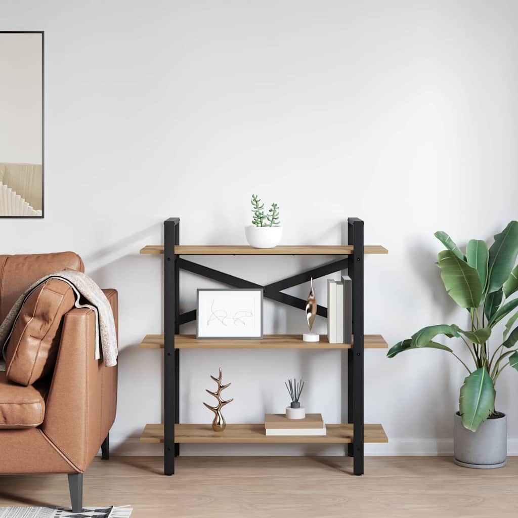 vidaXL Bookshelf 3-Tier 100 x 33.5 x 102 cm Engineered Wood 4