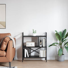 Bookshelf 5-Tier Engineered Wood 75 x 30 x 91 cm Black oak