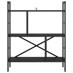 Bookshelf 5-Tier Engineered Wood 75 x 30 x 91 cm Black oak