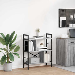 Bookshelf 5-Tier Engineered Wood 75 x 30 x 91 cm Grey sonoma