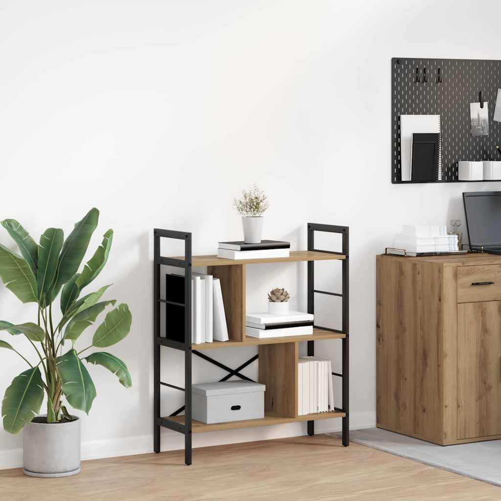 Bookshelf 5-Tier Engineered Wood 75 x 30 x 91 cm Artisan oak