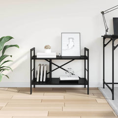 vidaXL Bookshelf 3-Tier 75 x 30 x 58.5 cm Engineered Wood Black Oak 4