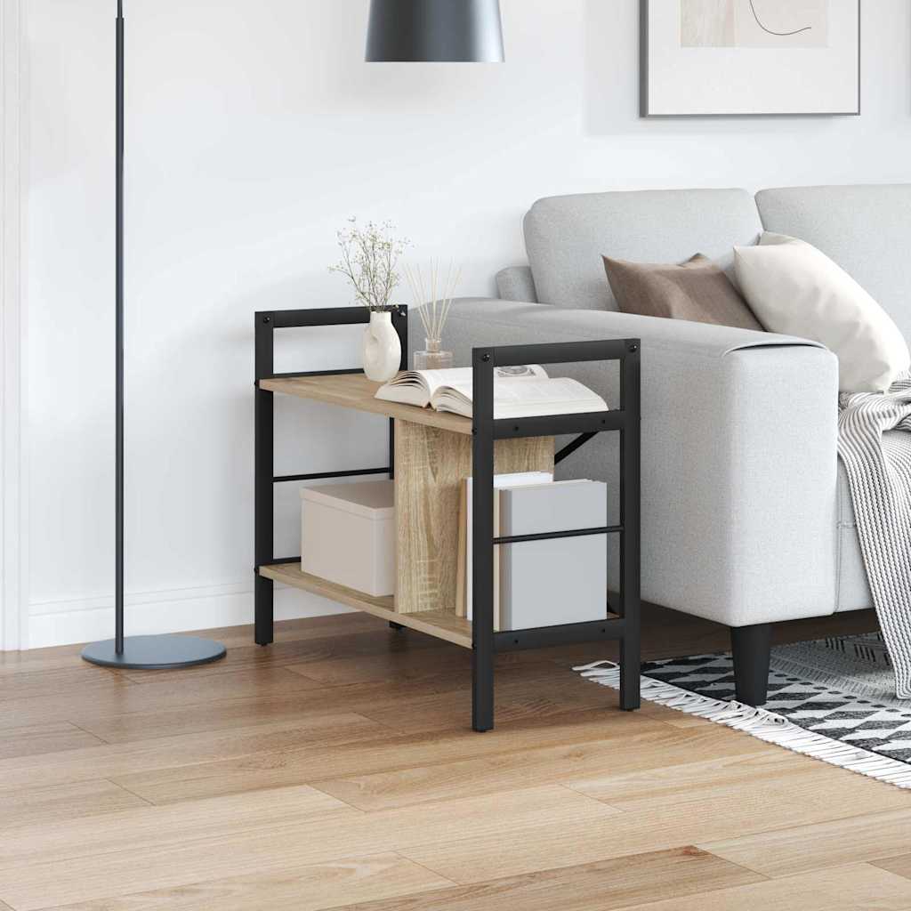 vidaXL Bookshelf 3-Tier 75 x 30 x 58.5 cm Engineered Wood Sonoma Oak 1