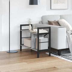 vidaXL Bookshelf 3-Tier 75 x 30 x 58.5 cm Engineered Wood Grey Sonoma 1