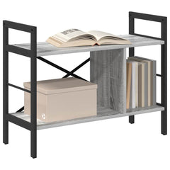 vidaXL Bookshelf 3-Tier 75 x 30 x 58.5 cm Engineered Wood Grey Sonoma 3