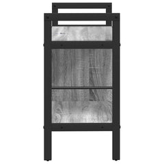 vidaXL Bookshelf 3-Tier 75 x 30 x 58.5 cm Engineered Wood Grey Sonoma 6