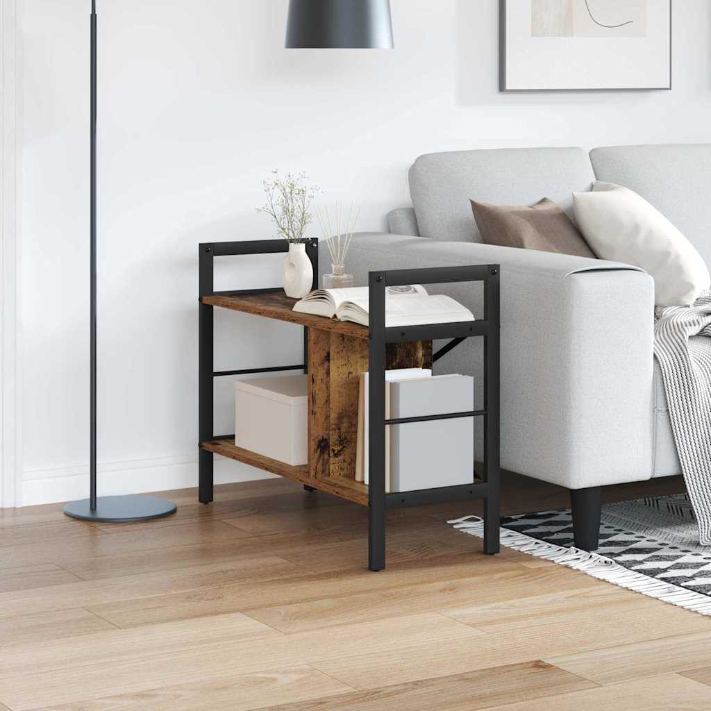 vidaXL Bookshelf 3-Tier 75 x 30 x 58.5 cm Engineered Wood Old Wood 1