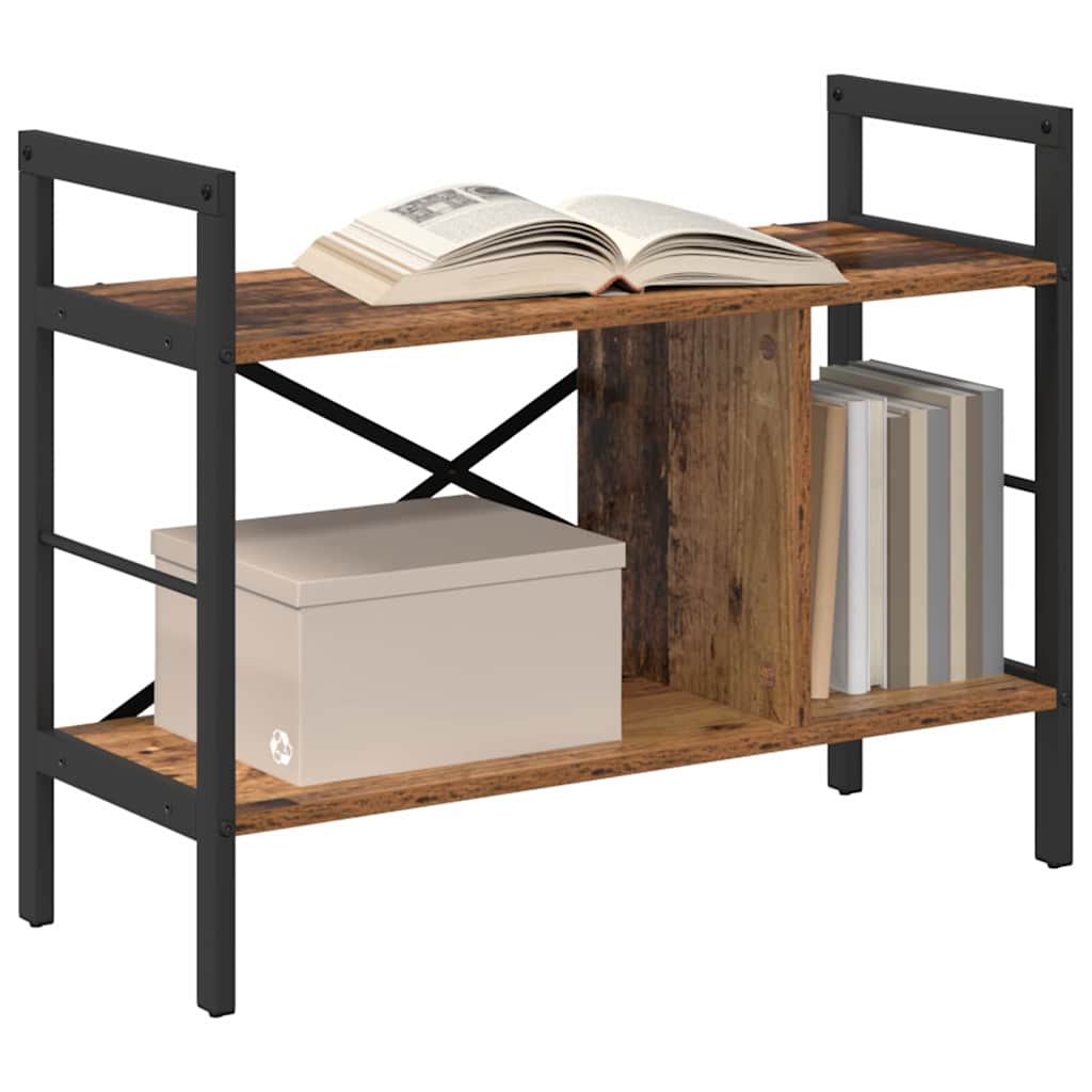 vidaXL Bookshelf 3-Tier 75 x 30 x 58.5 cm Engineered Wood Old Wood 3