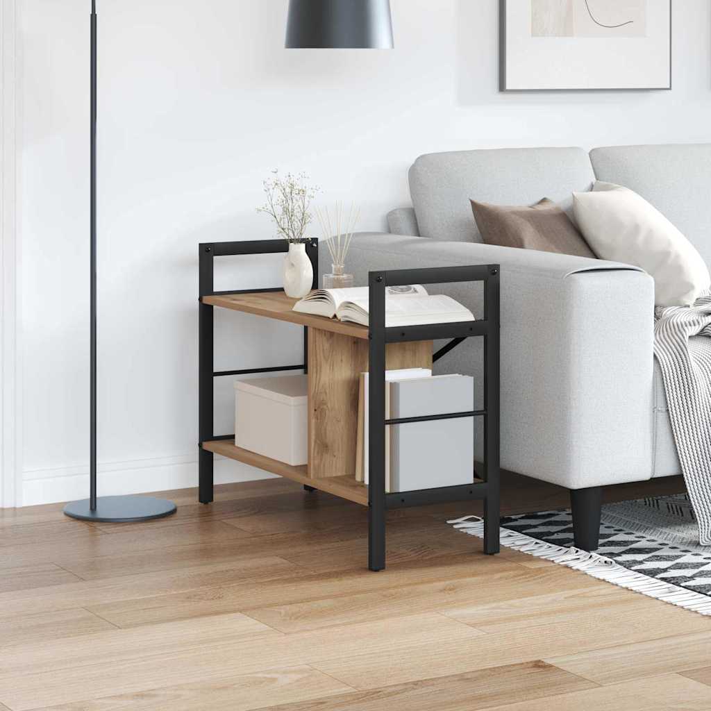 vidaXL Bookshelf 3-Tier 75 x 30 x 58.5 cm Engineered Wood Artisan Oak 1