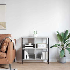 vidaXL Bookshelf 4-Tier 82 x 32 x 79 cm Engineered Wood Grey Sonoma 4
