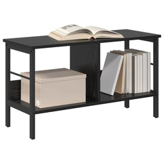 vidaXL Bookshelf 2-Tier 82 x 32 x 47 cm Engineered Wood Black Oak 3