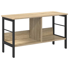 vidaXL Bookshelf 2-Tier 82 x 32 x 47 cm Engineered Wood Sonoma Oak 2
