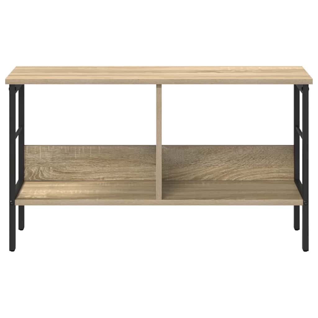 vidaXL Bookshelf 2-Tier 82 x 32 x 47 cm Engineered Wood Sonoma Oak 5