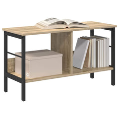 vidaXL Bookshelf 2-Tier 82 x 32 x 47 cm Engineered Wood Sonoma Oak 3