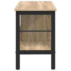 vidaXL Bookshelf 2-Tier 82 x 32 x 47 cm Engineered Wood Sonoma Oak 6