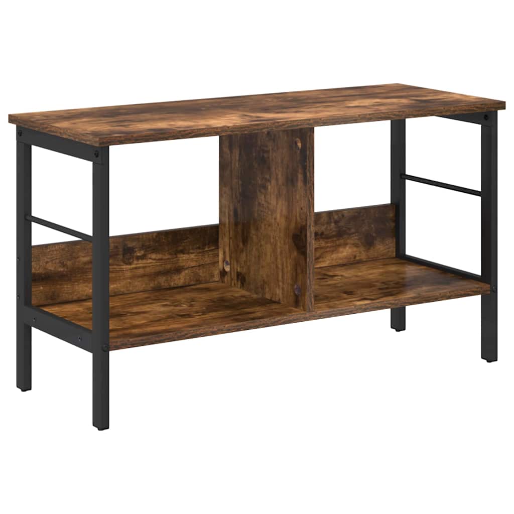 vidaXL Bookshelf 2-Tier 82 x 32 x 47 cm Engineered Wood Smoked Oak 2