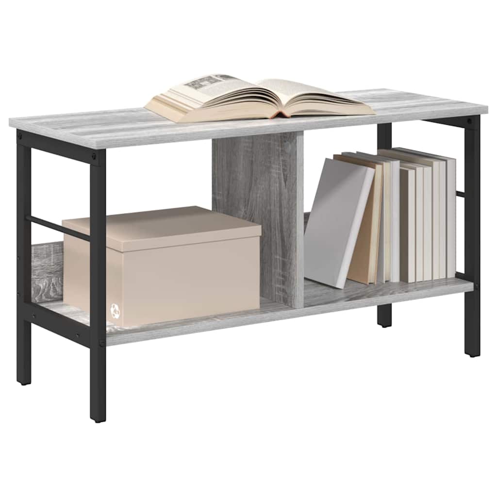 vidaXL Bookshelf 2-Tier 82 x 32 x 47 cm Engineered Wood Grey Sonoma 3