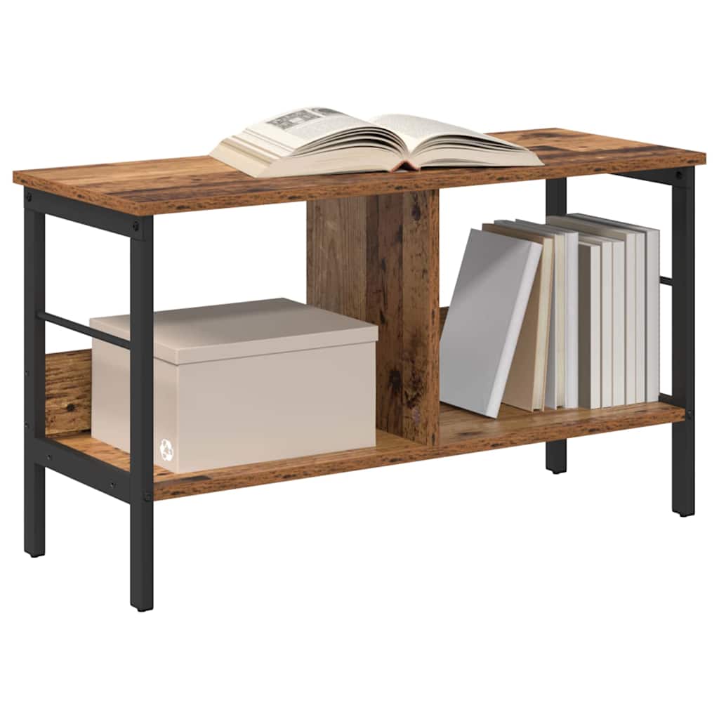 vidaXL Bookshelf 2-Tier 82 x 32 x 47 cm Engineered Wood Old Wood 3