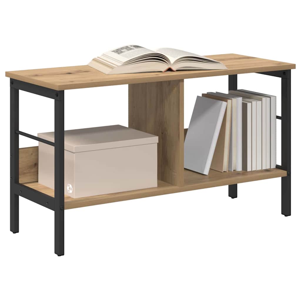 vidaXL Bookshelf 2-Tier 82 x 32 x 47 cm Engineered Wood Artisan Oak 3
