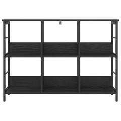 vidaXL Bookshelf 6-Tier 102 x 32 x 72.5 cm Engineered Wood Black Oak 5