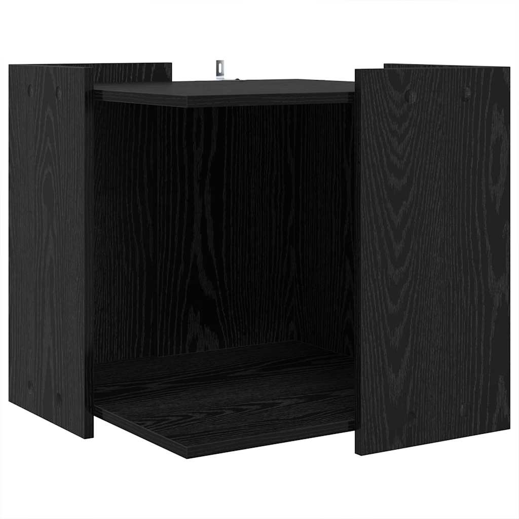 vidaXL Cat Litter Box Enclosure Black oak 53 x 53 x 51 cm 2