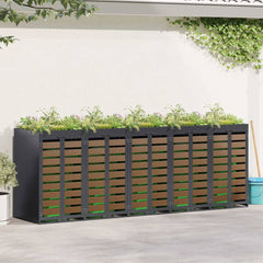 Wheelie Bin Storage for Bins Steel Anthracite 5 pcs HDPE door with planter