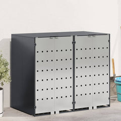 Wheelie Bin Storage for Bins Steel Anthracite 2 pcs Stainless steel door without planter