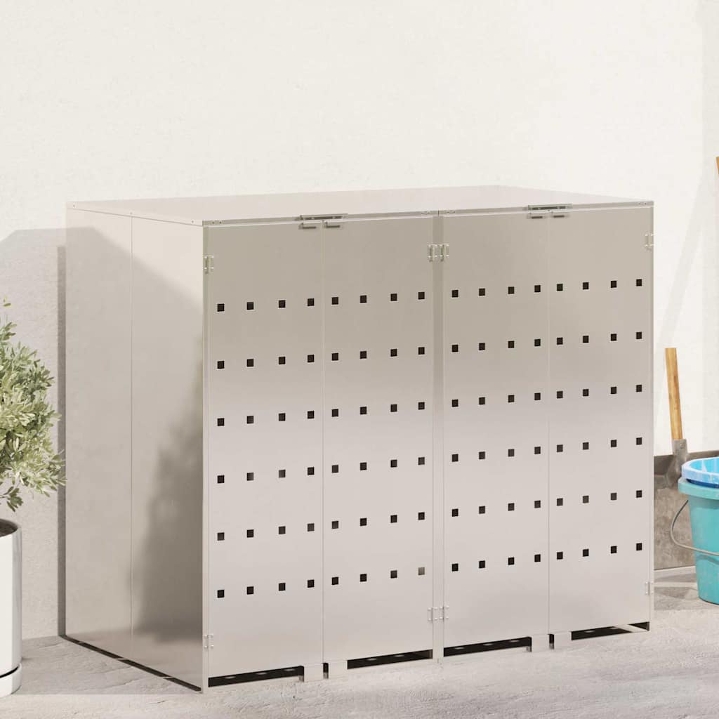 Wheelie Bin Storage for Bins Steel Anthracite 2 pcs All stainless steel without planter