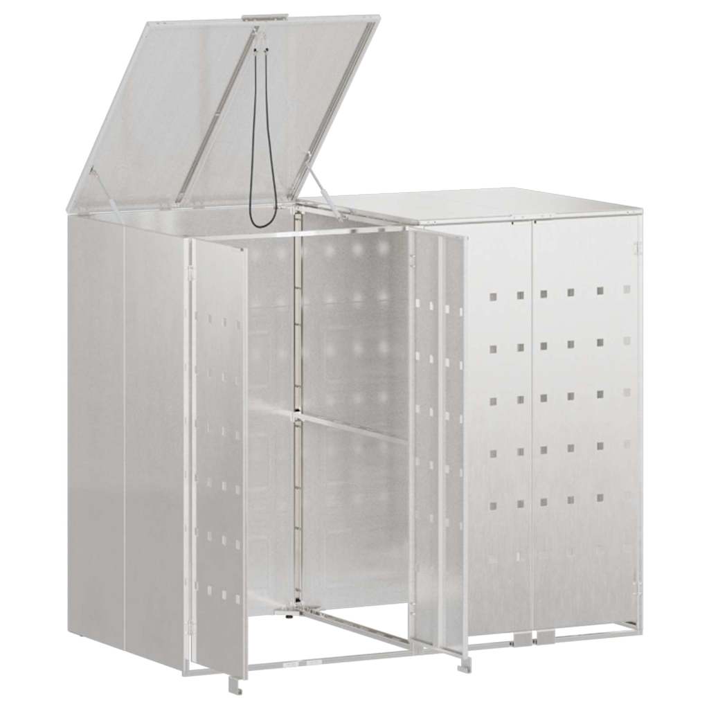 Wheelie Bin Storage for Bins Steel Anthracite 2 pcs All stainless steel without planter