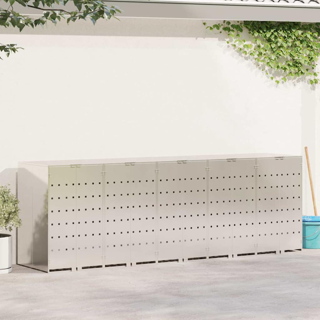 Wheelie Bin Storage for Bins Steel Anthracite 5 pcs All stainless steel without planter