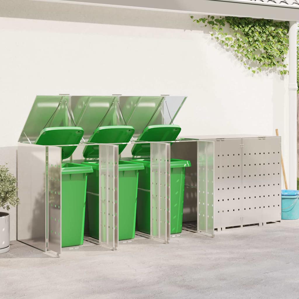 Wheelie Bin Storage for Bins Steel Anthracite 5 pcs All stainless steel without planter