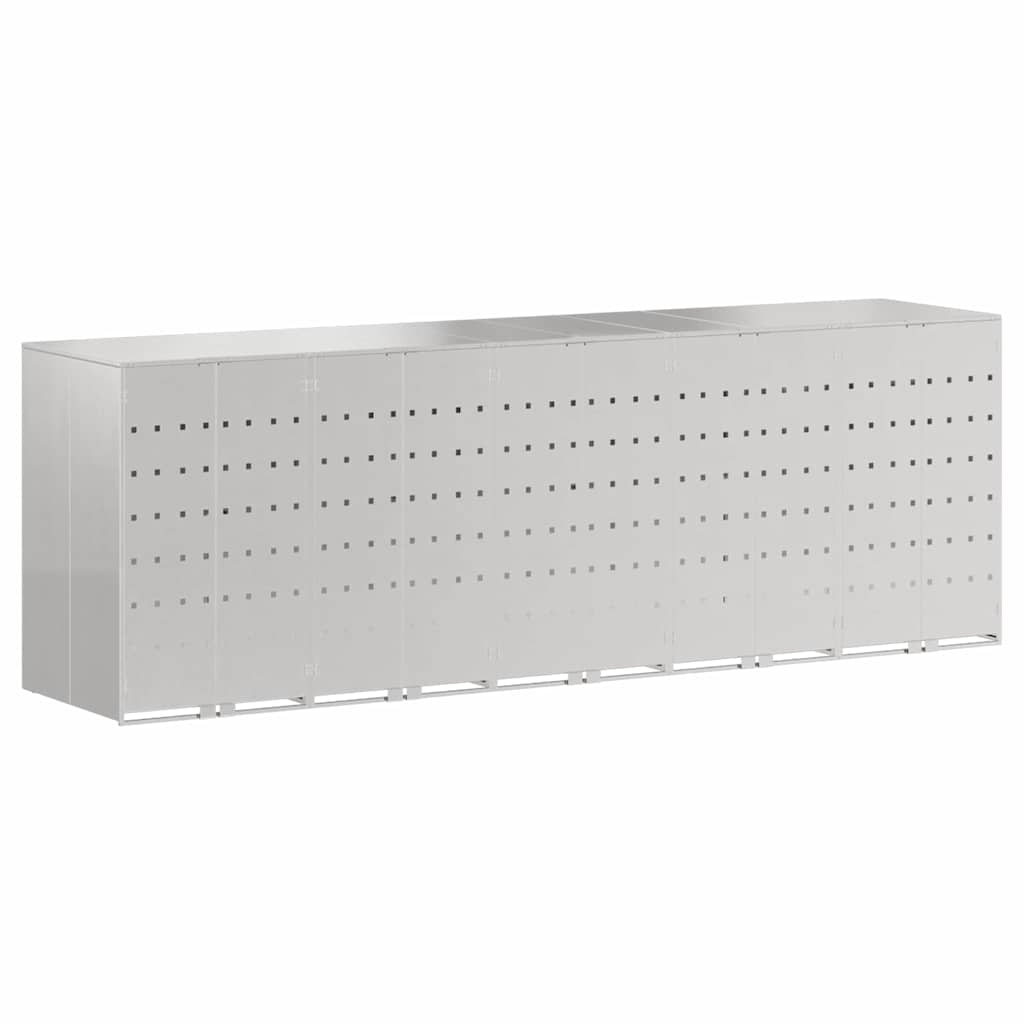 Wheelie Bin Storage for Bins Steel Anthracite 5 pcs All stainless steel without planter